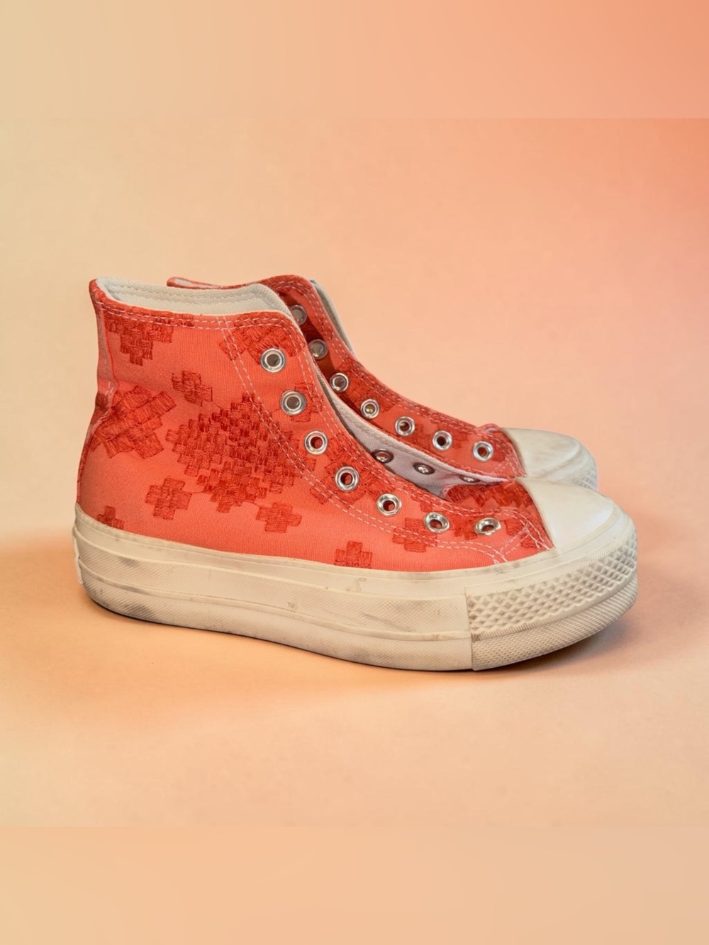 Converse Coral High-Top Sneakers